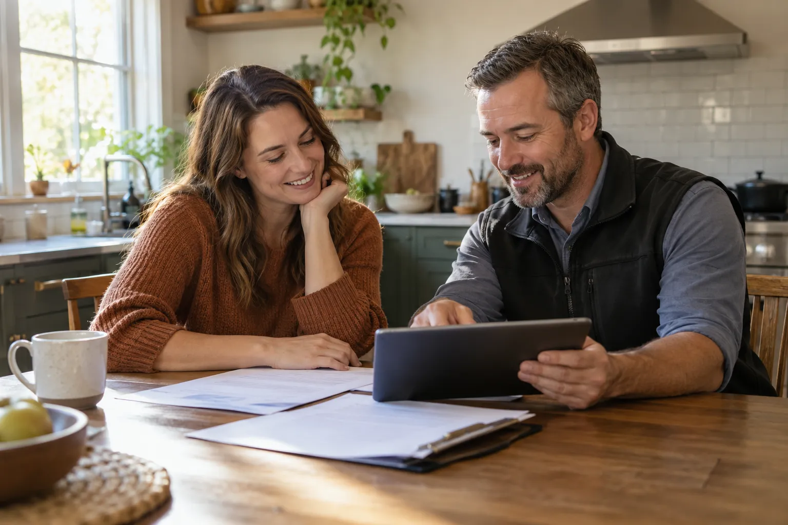 A local provider reviewing a written estimate with a homeowner in the McKinney area